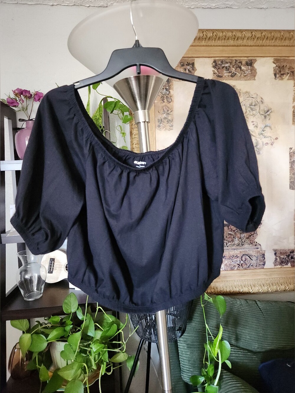 Women’s Old Navy Black On/Off Shoulder Blouse Size L